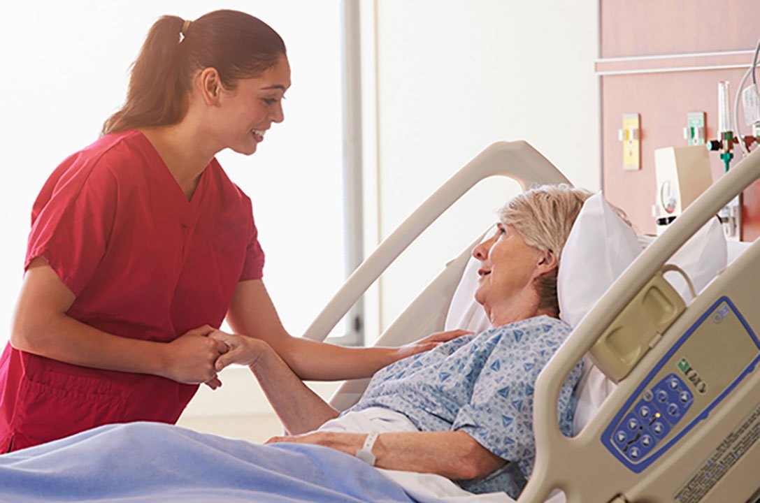Nurse comforting a patient